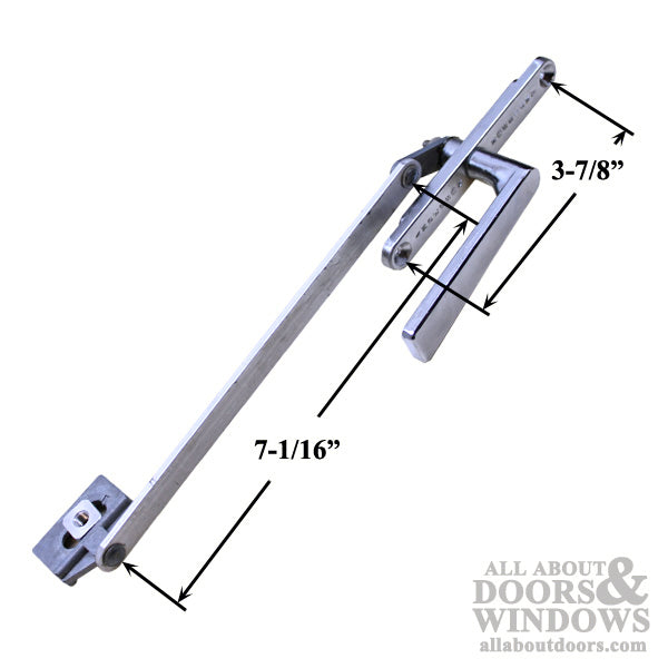 Jalousie Window Operator, Lever, Anderson & Alcan,  Right Hand - Chrome - Jalousie Window Operator, Lever, Anderson & Alcan,  Right Hand - Chrome