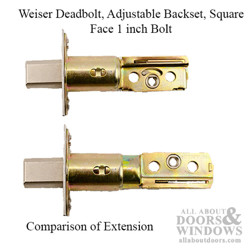 Weiser Deadbolt, 2-3/8 Inch Backset, Square Face, 1 inch Deadbolt Throw - Weiser Deadbolt, 2-3/8 Inch Backset, Square Face, 1 inch Deadbolt Throw