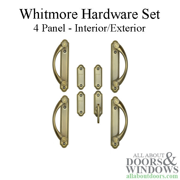 Andersen Whitmore 4-Panel Gliding Door Interior/Exterior Hardware Set - Antique Brass - Andersen Whitmore 4-Panel Gliding Door Interior/Exterior Hardware Set - Antique Brass