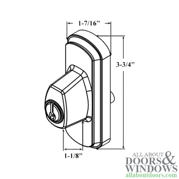 Andersen Gliding Door Albany Exterior Lock Assembly w/ Keys - Keyed Alike, Left Hand - White - Andersen Gliding Door Albany Exterior Lock Assembly w/ Keys - Keyed Alike, Left Hand - White