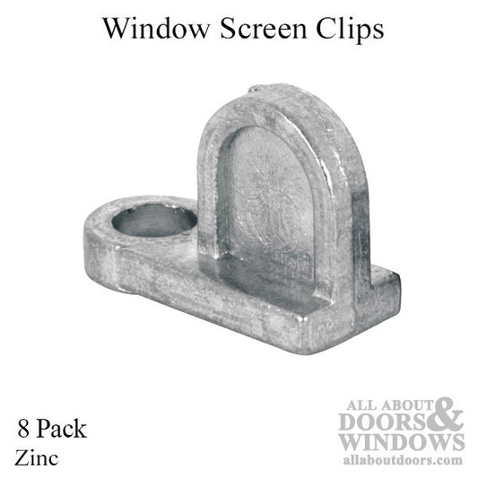 Flush Diecast Screen Clips, Zinc - 8 Pack