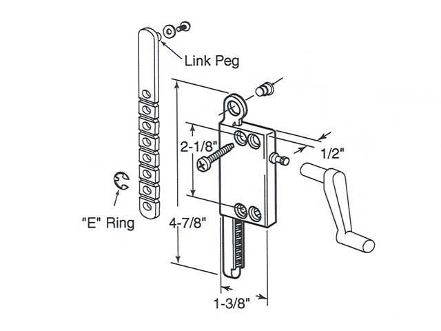 Universal Operator for Awning Louver Windows 2-1/8 Inch - Universal Operator for Awning Louver Windows 2-1/8 Inch