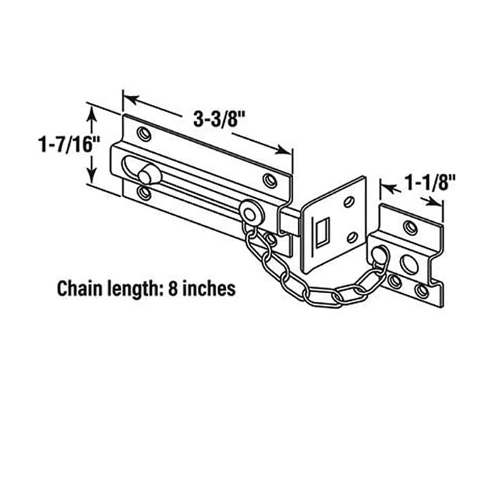 Chain Lock - Deadbolt - Heavy Duty - Brass Plated - Chain Lock - Deadbolt - Heavy Duty - Brass Plated