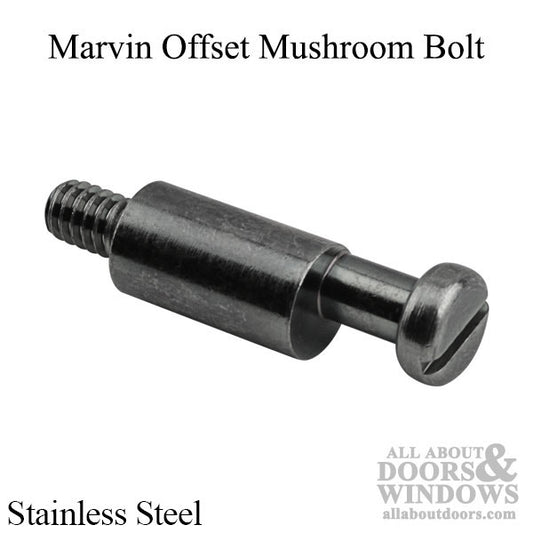 Marvin Offset Mushroom Bolt, sliding door lock Strike - Stainless Steel