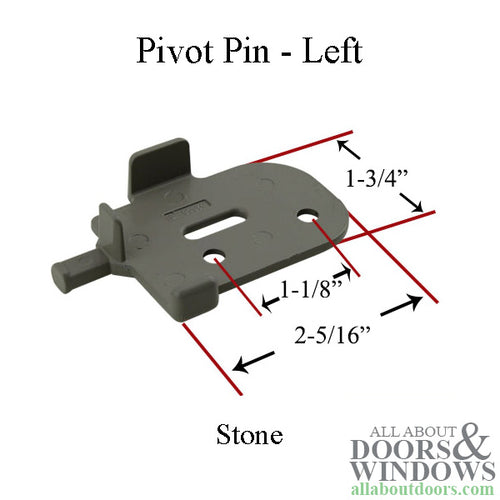 Andersen Tilt-Wash Pivot Pin, Left - Stone - Andersen Tilt-Wash Pivot Pin, Left - Stone