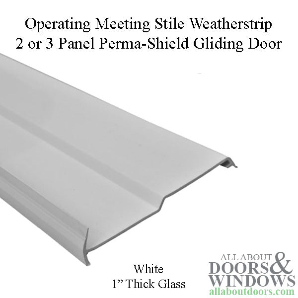 Operating Panel Meeting Stile Weatherstrip, 2 or 3 Panel 6'8