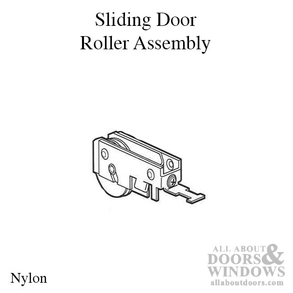 Mirror Door Roller Assembly - 1-1/4 Inch Nylon Wheel - Mirror Door Roller Assembly - 1-1/4 Inch Nylon Wheel