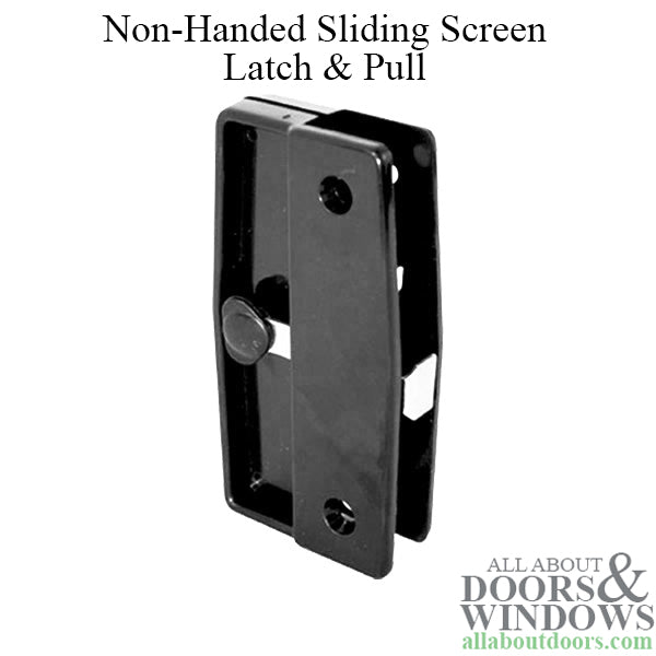 Non-Handed Plastic Latch & Pull Handle Set with Steel Latch for Sliding Screen Door - Black - Non-Handed Plastic Latch & Pull Handle Set with Steel Latch for Sliding Screen Door - Black