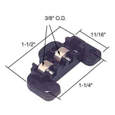 Roller Assembly (Flat) - Sliding Windows, Nylon / Brass / Steel - Black - Roller Assembly (Flat) - Sliding Windows, Nylon / Brass / Steel - Black