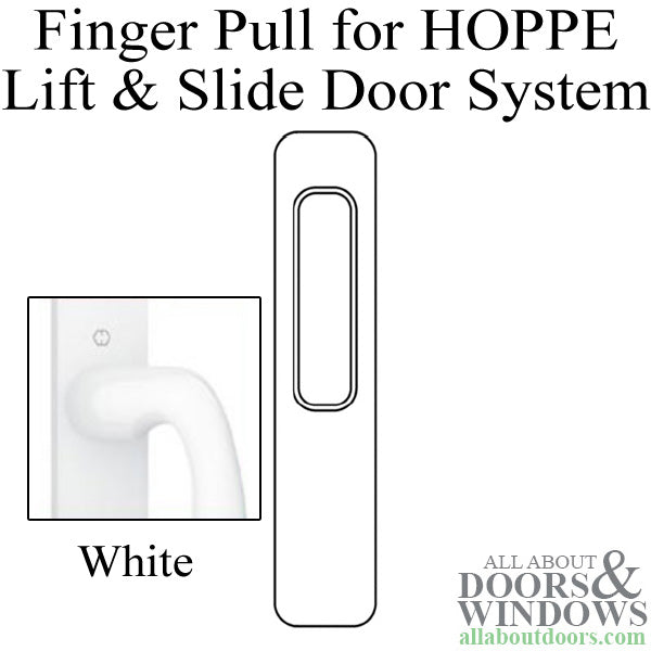 Brass Finger Pull for HOPPE Lift and Slide Door Systems - White - Brass Finger Pull for HOPPE Lift and Slide Door Systems - White