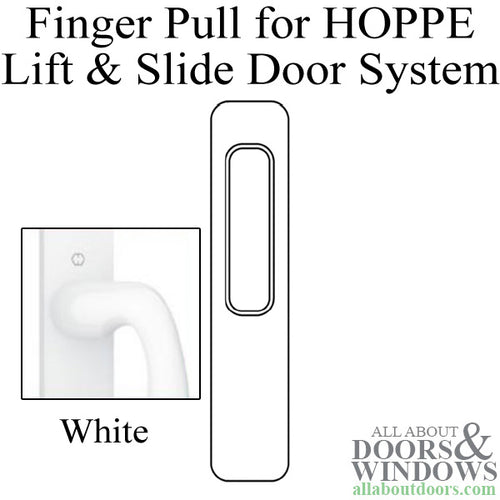 Brass Finger Pull for HOPPE Lift and Slide Door Systems - White - Brass Finger Pull for HOPPE Lift and Slide Door Systems - White