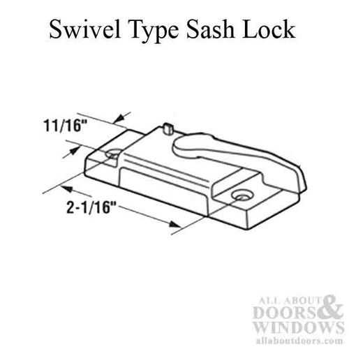 Sweep Lock, 2-1/16 screw holes, 1/8 cam, 7/16  offset - Bronze - Sweep Lock, 2-1/16 screw holes, 1/8 cam, 7/16  offset - Bronze