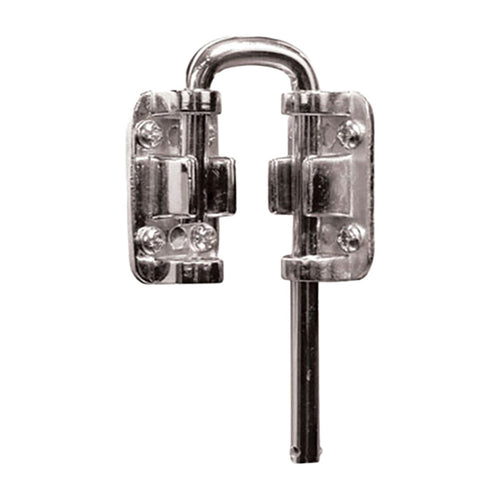 13/16 Inch Sliding Door Loop Lock - Nickel Plated - 13/16 Inch Sliding Door Loop Lock - Nickel Plated