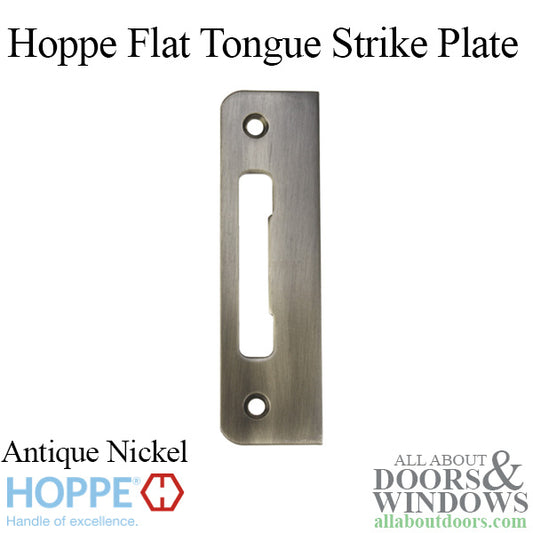 Strike Plate, PT0002N, Flat Tongue 1.30 x 4.57 -  Antique Nickel