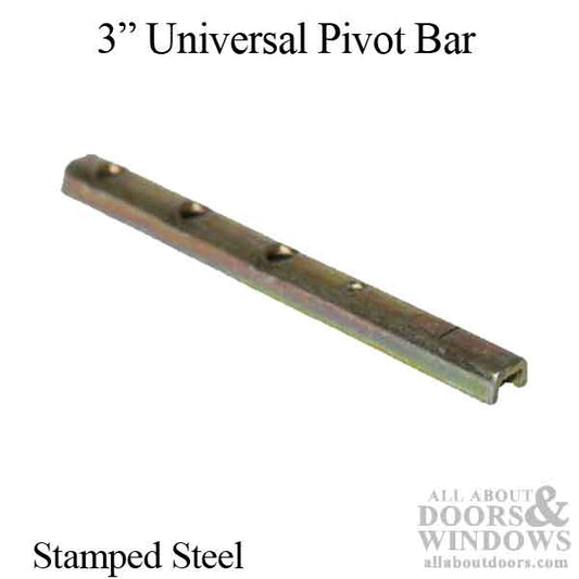 Pivot Bar, 3", 3 Hole, Universal Design, Stamped Steel