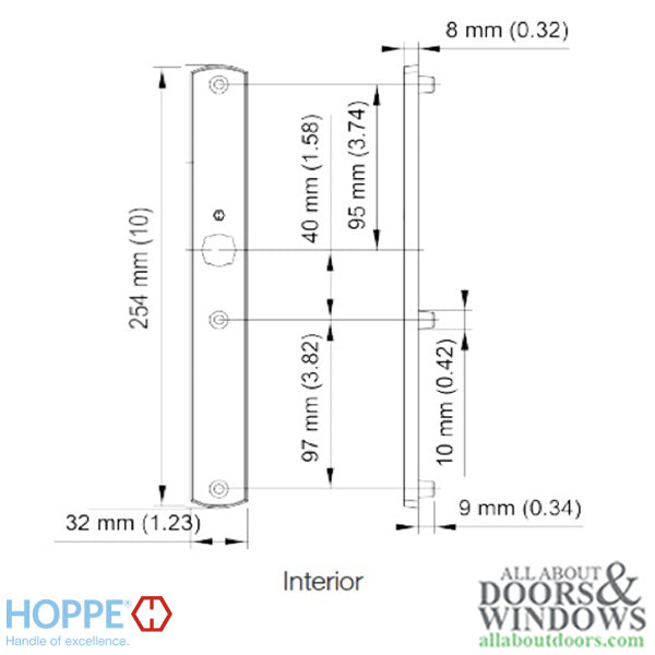 Hoppe Contemporary M2165N Interior Dummy Backplate - Rustic Umber - Hoppe Contemporary M2165N Interior Dummy Backplate - Rustic Umber