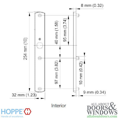 Hoppe Contemporary M2165N Interior Dummy Backplate - Rustic Umber - Hoppe Contemporary M2165N Interior Dummy Backplate - Rustic Umber