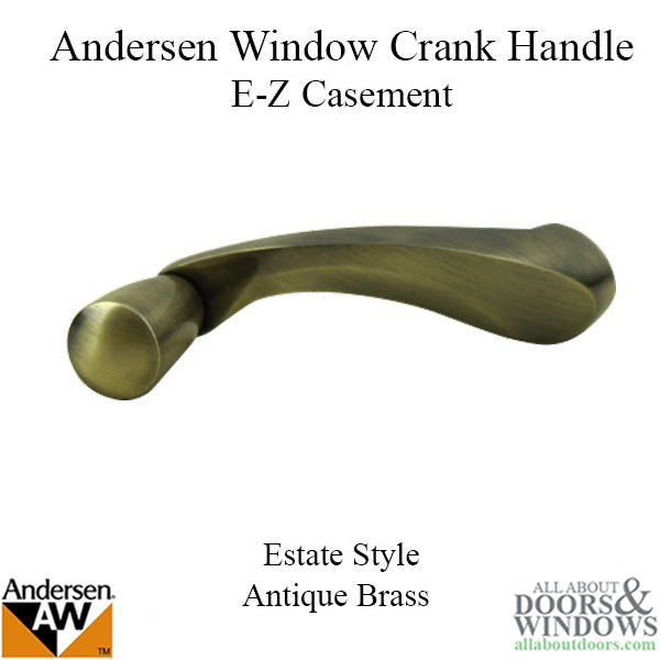 Andersen Window Improved/E-Z Casement Crank/Handle - Estate Style - Antique Brass - Andersen Window Improved/E-Z Casement Crank/Handle - Estate Style - Antique Brass