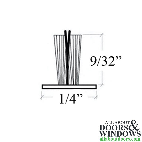 Fuzzy Weatherstrip .230 T-Backing x .280 Pile with Fin Seal - Choose Color - Fuzzy Weatherstrip .230 T-Backing x .280 Pile with Fin Seal - Choose Color