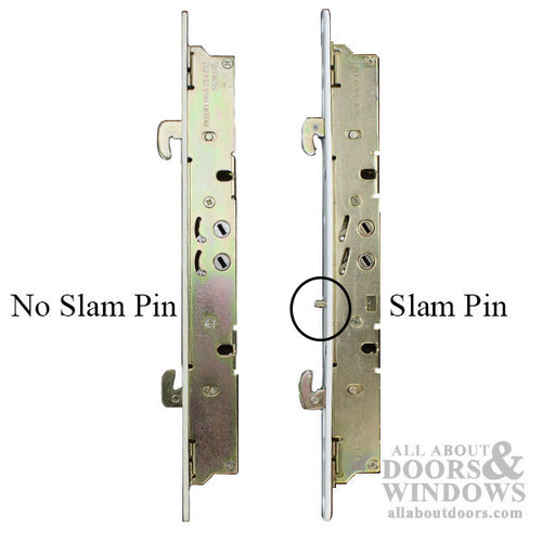 2- Hook Sliding door lock, 11-3/4 Face with Pin - Beige - 2- Hook Sliding door lock, 11-3/4 Face with Pin - Beige