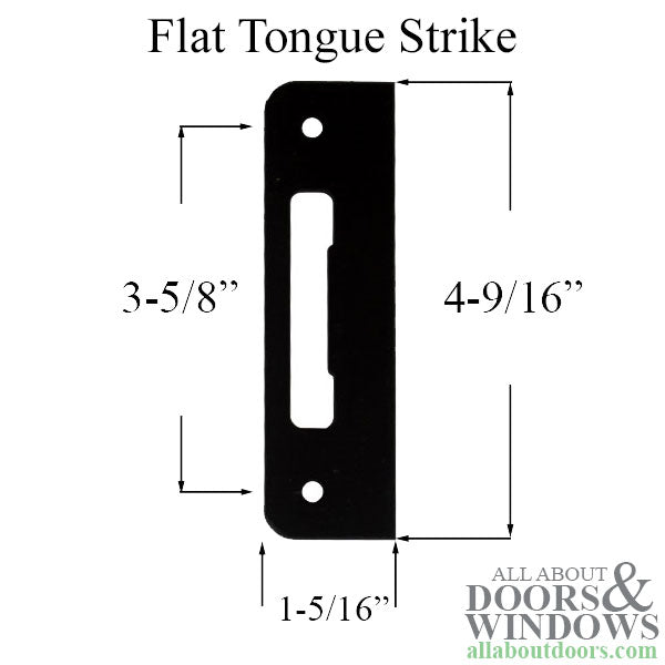 Strike Plate, PT0002N, Flat Tongue 1.30 x 4.57 -  Matte Black - Strike Plate, PT0002N, Flat Tongue 1.30 x 4.57 -  Matte Black