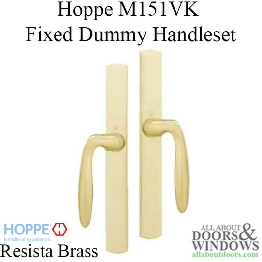 Hoppe HLS 9000 Sliding Door, Verona M151VK/2165N, Fixed Dummy - Resista Brass