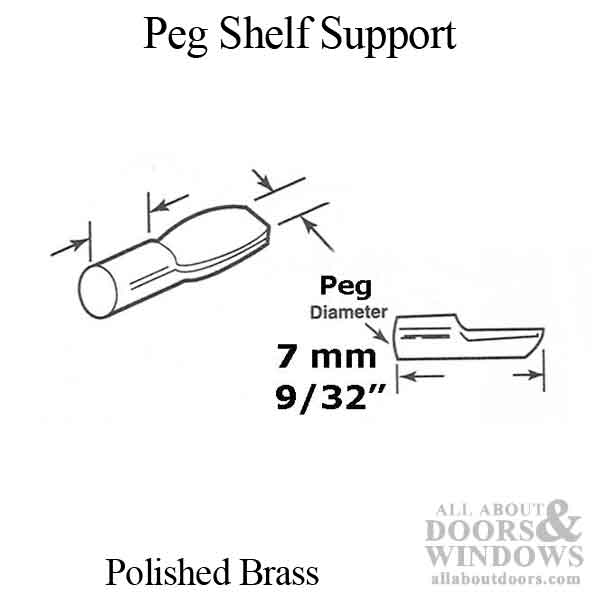 Peg Shelf Support, Spoon style, 9/32