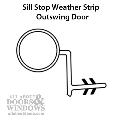 Sill Stop Weatherstrip, Outswing Hinged Door - Sill Stop Weatherstrip, Outswing Hinged Door
