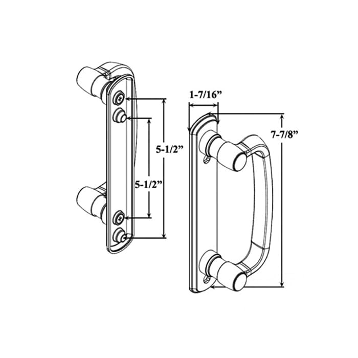 Andersen Frenchwood Gliding Doors - Handle - Albany - Right Interior/Left Exterior - Black-BLEMISHED - Andersen Frenchwood Gliding Doors - Handle - Albany - Right Interior/Left Exterior - Black-BLEMISHED