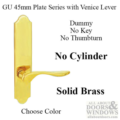 G-U Venice Handle & 45mm Plate, Dummy, No Key, No Thumbturn (Handles DO NOT Move) Choose Color - G-U Venice Handle & 45mm Plate, Dummy, No Key, No Thumbturn (Handles DO NOT Move) Choose Color