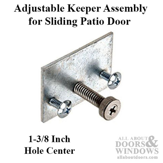 Adjustable Keeper Assembly for Sliding Patio Door Aluminum Finish