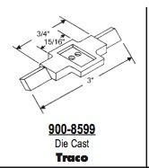 Pivot Bar, 3 inch Traco Tilt Window, Reversible - Zinc Die Cast - Pivot Bar, 3 inch Traco Tilt Window, Reversible - Zinc Die Cast