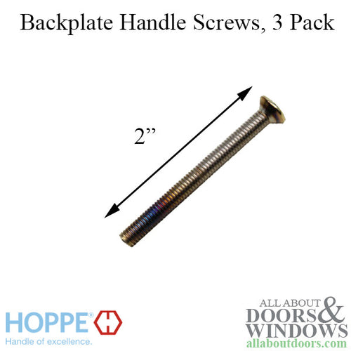 Handle Screws, 3 pack - 1-3/4 inch thick Door, M5 x 50mm - Bright Brass - Handle Screws, 3 pack - 1-3/4 inch thick Door, M5 x 50mm - Bright Brass