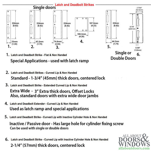 HOPPE Latch and Deadbolt Strike with Curved Lip for 1-3/4