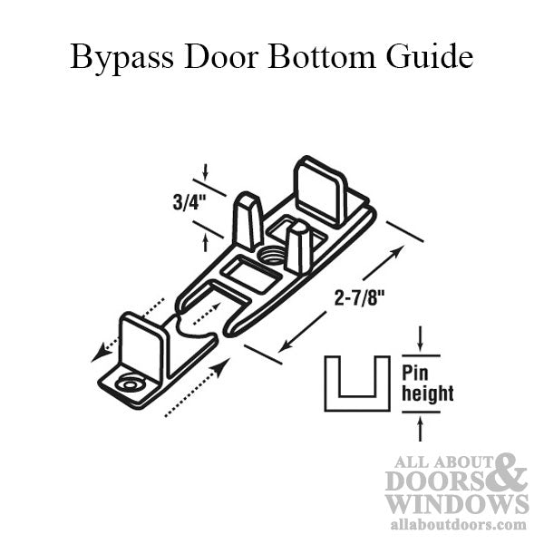 Guide Bottom for Bypass Door Adjustable - Guide Bottom for Bypass Door Adjustable