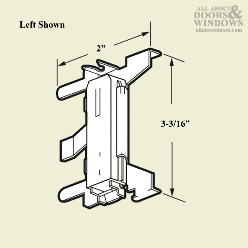 3-3/16 Inch Nylon Bottom Guide Mount - Left and Right Set - 3-3/16 Inch Nylon Bottom Guide Mount - Left and Right Set