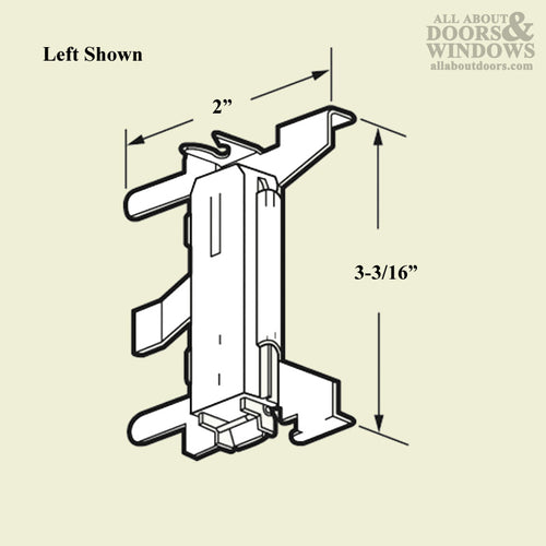 3-3/16 Inch Nylon Bottom Guide Mount - Left and Right Set - 3-3/16 Inch Nylon Bottom Guide Mount - Left and Right Set