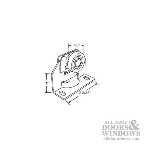 Top Hung Closet Door Roller Assembly with 7/8 in dia. wheel - Top Hung Closet Door Roller Assembly with 7/8 in dia. wheel