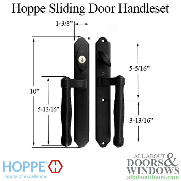 HOPPE HLS 9000 Sliding Door Traditional Handle Set Active Keyed Rustic Umber - HOPPE HLS 9000 Sliding Door Traditional Handle Set Active Keyed Rustic Umber