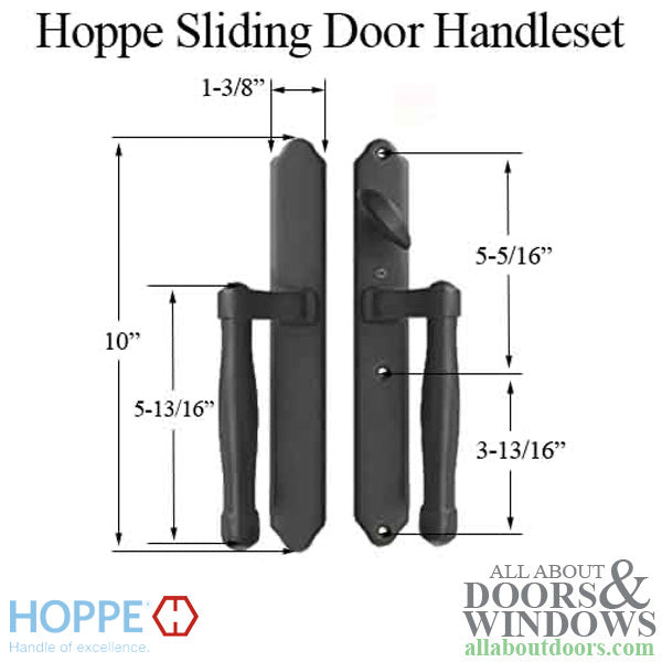 HOPPE HLS 9000 Sliding Door Handle Set Active Non-Keyed Outside Matte Black - HOPPE HLS 9000 Sliding Door Handle Set Active Non-Keyed Outside Matte Black