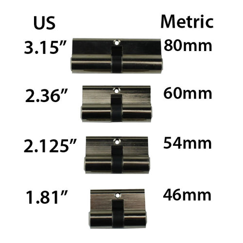 Double Key Gate Lock Profile Cylinder, 60mm - Chrome - Double Key Gate Lock Profile Cylinder, 60mm - Chrome