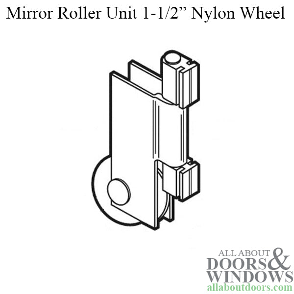 Mirror Door Roller Unit. 1-1/2 inch Wheel - Mirror Door Roller Unit. 1-1/2 inch Wheel