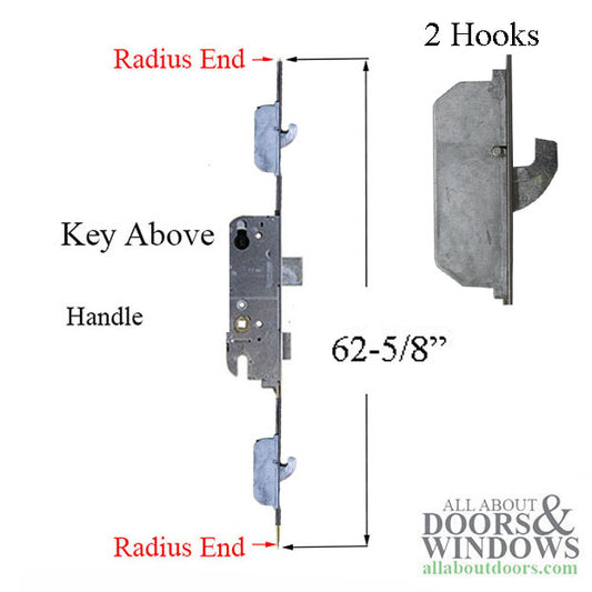 16MM SECURY SH2 RHINO WITH RADIUS ENDS AND ANTI-SLAM DEVICE FOR LATCH, 45/92, 6'-8" DOORS