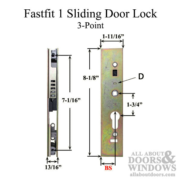 Certainteed Sliding Glass Door Multipoint Lock used on Vinyl Door 25mm 3-point Lock - Certainteed Sliding Glass Door Multipoint Lock used on Vinyl Door 25mm 3-point Lock