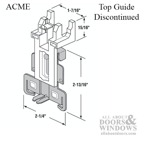 Guide, Top, Mirror Bi-Pass Closet Door - Acme No. 4217 - Guide, Top, Mirror Bi-Pass Closet Door - Acme No. 4217