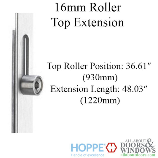 16mm Manual Top Extension, Roller @ 36.61", 48.03" Length