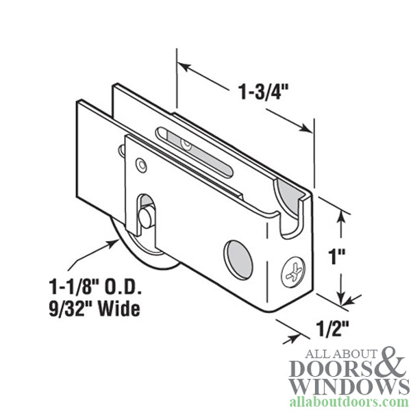 1-1/8  Steel  wheel, Roller Assembly - 1-1/8  Steel  wheel, Roller Assembly