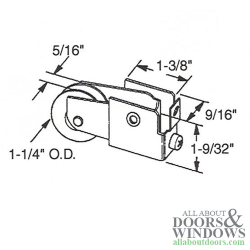 Sliding Door Roller For Closet or Mirror Doors with Adjustable Steel Housing 1.25 Inch Nylon Wheel - Sliding Door Roller For Closet or Mirror Doors with Adjustable Steel Housing 1.25 Inch Nylon Wheel