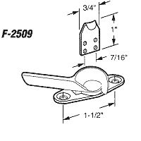 Sash Sweep Lock,  1-1/2 in. between holes, no keeper - No Color Finish - Sash Sweep Lock,  1-1/2 in. between holes, no keeper - No Color Finish