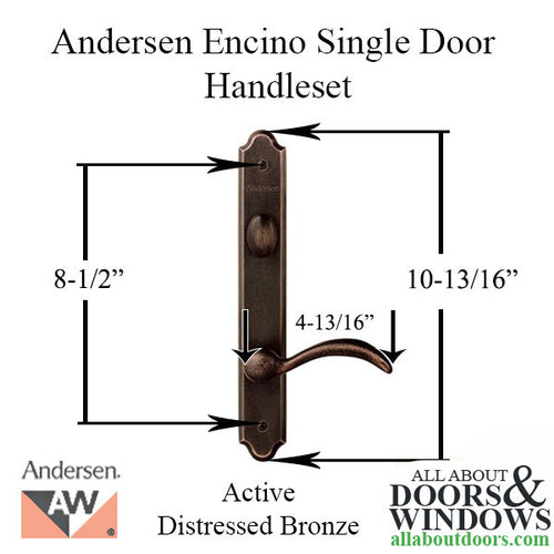 Hardware Kit, Single Door, Encino, Active Door - Distressed Bronze - Hardware Kit, Single Door, Encino, Active Door - Distressed Bronze